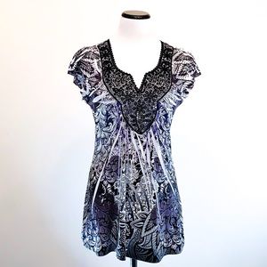{Apt 9} Beautiful Embellished Top Sz S